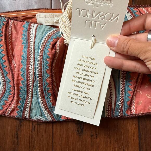 Ulla Johnson Isa bandeau Top In Tourmaline Handmade Woven Beaded Size 12 Boho - Picture 13 of 14